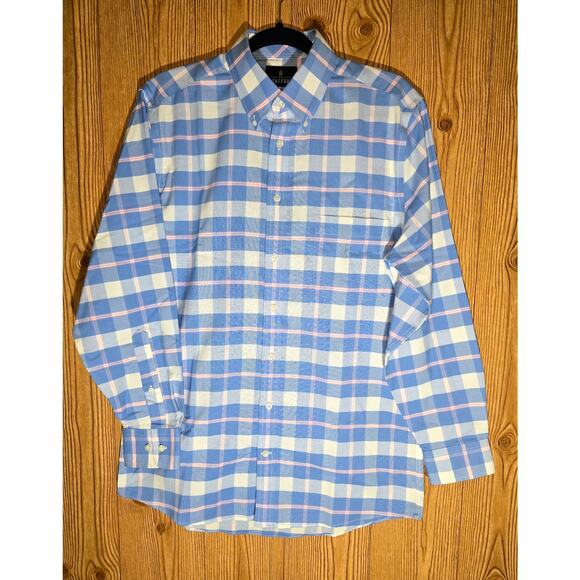 Stafford Travel 15.5 Fitted Wrinkle Free Oxford Button Down - Picture 1 of 9